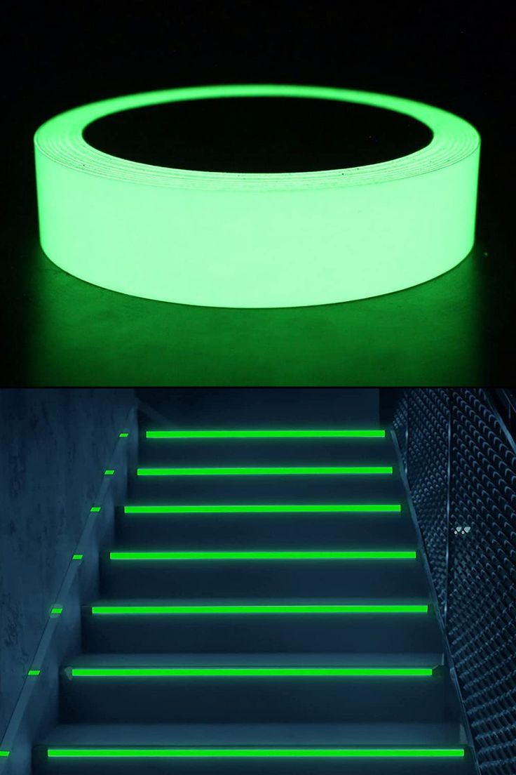 picture of glow in the dark tape/installed on stairs